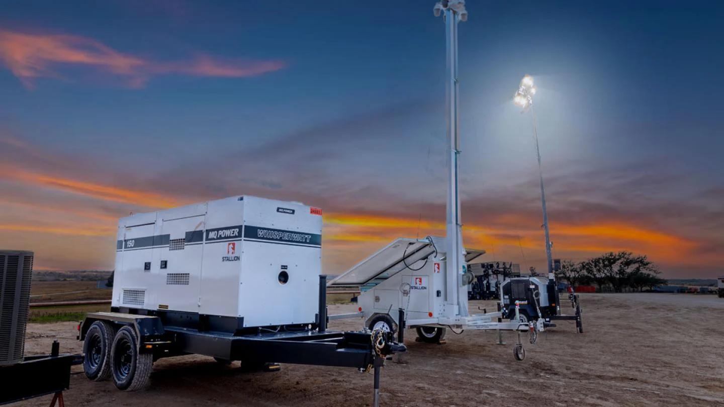 Electrical generator trailer at construction site